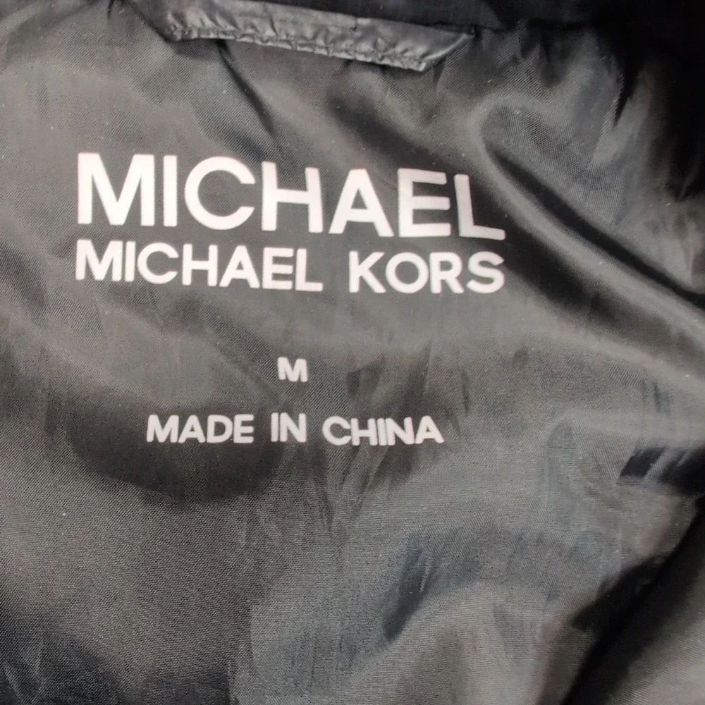 Michael Kors Vest Womens M Black‎ Removable Hood Gorpcore Comfy Zip Up Pockets